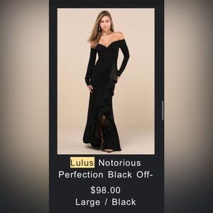 Lulu's Off-Shoulder Black Long Sleeve Dress